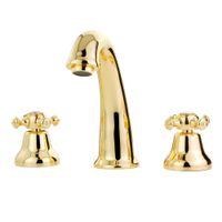 PRESTIGE См-ль д/раковины, на 3 отв., донный клапан "click-clack", золото арт-31613 — фото 2, Смесители для раковины