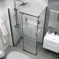 Боковая стенка Grossman Pragma (100х195) графит сатин,стекло прозрачное, 1 место арт-200.K33.03.100.42.00 — фото 4, Боковые стенки