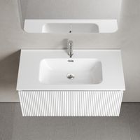 Тумба подвесная SANCOS Snob R 1.0 890х445х406, c одним ящиком оснащенным доводчиками, Bianco , арт.SNR1.090W — фото 2, Тумбы под раковину