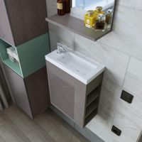 Тумба под раковину подвесная Бриклаер КРИСТАЛЛ ясень анкор темный/графит, 40 см 4627125416682 — фото 5, Тумбы с раковиной