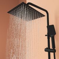 Душевая стойка SANCOS KANEDO с термостатом с верхним душем 248x248 мм ручным душем 110 мм 4 режима черный матовый арт-SC7100MB — фото 5, Душевые стойки