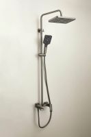 Душевая система с тропическим душем и смесителем BELZ, оружейная сталь, арт-B24507-3 — фото 2, Душевые стойки