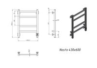 Полотенцесушитель электрический Grota Nosto 430х600 белый Nosto 430х600 RAL9016 EL — фото 4, Электрические полотенцесушители