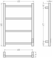 Товар: Полотенцесушитель электрический Стилье Формат 26 600х400 правый Матовый чёрный 31526-6040 - фото 3 Полотенцесушитель электрический Стилье Формат 26 600х400 правый Матовый чёрный 31526-6040 — фото 3, Электрические полотенцесушители