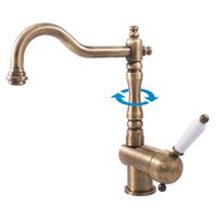 Смеситель на раковину для бойлеров с низким давлением, ЦВЕТ БРОНЗА арт-E508.5/8SM — фото 1, Смесители для раковины