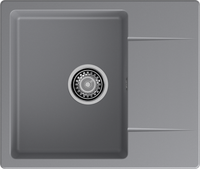 GRANFEST Мойка URBAN 258L 1-чаша+крыло 580*490мм темно-серый арт.GF-UR- арт-258L темно-серый — фото 3, Кухонные мойки