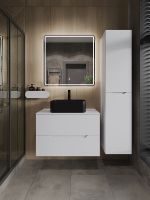 Orange Line Li-80TuwMDF+B02-460MB тумба с раковиной подвесная 80 см, белый/черный Li-80TuwMDF+B02-460MB — фото 5, Тумбы с раковиной