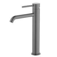 AQ1304BGM ЕВРОПА смеситель для раковины высокий 215, без донного клапана, оружейная сталь — фото 1, Смесители для раковины