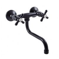 MORAVA - смеситель кухонный настенный, ЧЕРНЫЙ МАТОВЫЙ арт-MK101.5/21CMAT — фото 1, Смесители для кухни