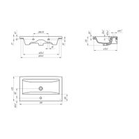 Раковина Cersanit Como UM-COM70/1, 70 см — фото 2, Раковины встраиваемые сверху
