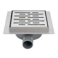 Трап для душа AZARIO 150х150 металлический, поворотный сифон 360°, перфорированная решетка, горизонтальный выпуск арт-AZZ3150 — фото 1, Трапы для душа