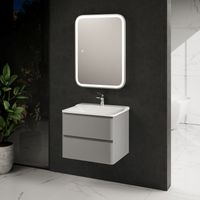 "S4" тумба под умывальник подвесная 60 см., цвет серый. арт-AQM900460GM — фото 2, Тумбы под раковину