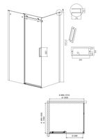 Душевое ограждение Grossman Classic 100.K33.04.100.42.00-200.K33.04.100.42.00 (100х100х195) раздвижная,графит сатин,стекло прозрачное,2 места арт-120.K33.04.1010.42.00 — фото 9, Квадратные душевые уголки