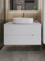 Orange Line Li-100TuwMDF+B04-600W тумба с раковиной подвесная 100 см, белый Li-100TuwMDF+B04-600W — фото 3, Тумбы с раковиной