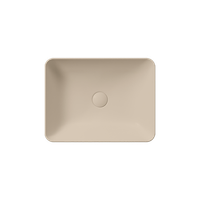 раковина накладная NUBES 50x38 без перелива бежевый матовый арт-903708 — фото 1, Раковины накладные