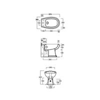 Биде SIMAS ARCADE Напольное приставное с одним отверстием и двумя намеченными без желоба цвет белый AR833 — фото 2, Биде напольные