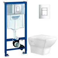 КОМПЛЕКТ Grohe + BIEN: Инсталляция 38772001 Grohe Rapid SL + DOR Унитаз подвесной с гигиеническим покрытием в комплекте с сиденьем микролифт DRKA050AMVP0W5000 + SVEU11W5W5HB0 GRH772DORVP0 — фото 2, Комплекты унитаз + инсталляция