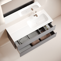 Тумба подвесная SANCOS Folk правая 1195х445х500, c двумя ящиками оснащенными доводчиками, Grey soft, арт. арт-FL120RGS — фото 2, Тумбы под раковину