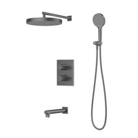 Душевая система IDDIS Duna с тропическим, ручным душем и изливом, термостат, графит матовый арт-DUNGMSTi68 — фото 1, Встраиваемые душевые комплекты