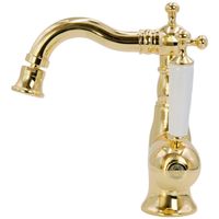 OXFORD См-ль д/биде моноком., донный клапан "click-clack", ручка белая, золото арт-19161 — фото 4, Смесители для биде