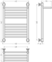 Полотенцесушитель водяной Сунержа Богема с полкой+ 600х400 Матовый белый арт-30-0223-6040 — фото 2, Водяные полотенцесушители