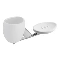 Мыльница со стаканом Webert Aria , хром арт-AI501101015 — фото 1, Мыльницы