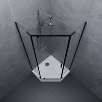 Товар: ДО Дека-Блэк, 100х100, пятиуг., низ. подд. (3 места+сифонD90мм) арт-Щ0000062933 - фото 4 ДО Дека-Блэк, 100х100, пятиуг., низ. подд. (3 места+сифонD90мм) арт-Щ0000062933 — фото 4, Душевые уголки трапеция