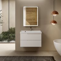 "S3" тумба под умывальник подвесная 80 см., цвет белый глянец. арт-AQM900380WH — фото 1, Тумбы под раковину