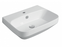 Раковина SIMAS BADEN BADEN подвесная или накладная с одним отверстием цвет белый BB10 — фото 1, Раковины накладные