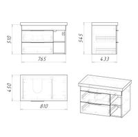 Тумба подвесная "ФОРТА-80 см" с 2-я ящ. дуб галифакс (ум.Фостер-80 Пр.) арт-108004 — фото 2, Тумбы под раковину