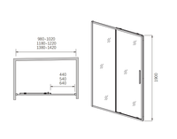 Душевая дверь раздвижная CL907-140 — фото 1, Раздвижные душевые двери