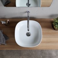 Раковина Scarabeo GLAM накладная без перелива без отверстий цвет белый арт-1806 — фото 4, Раковины накладные