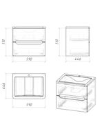 Тумба подвесная "АДЕЛЬ-НОРМА-60 см" с 2-я ящ. белая (ум. Aдель-60) 106038 — фото 4, Комоды и тумбы для ванной комнаты
