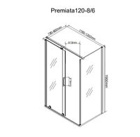 Ограждение PREMIATA B 120-8 душевое Ceruttispa без поддона (90x120x195) PREMIATA B120-8 — фото 6, Квадратные душевые уголки