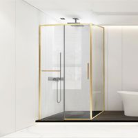 Душевой уголок Slim Soft , 1200*1000, брашированное золото, стекло прозрачное арт-VSR-1SS1012CLG — фото 1, Прямоугольные душевые уголки