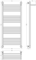 Полотенцесушитель водяной Сунержа Богема с полкой+ 1200х500 Золотой шёлк 32-0223-1250 — фото 2, Водяные полотенцесушители