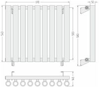 Отопительный радиатор Сунержа Кумир-0 500х610 9 секций Матовый белый арт-30-0340-5009 — фото 4, Радиаторы отопления