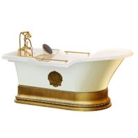 IMPERO PODIUM Ванна 180x87хH76 см. бел, подиум бронза, слив/перелив бронза+ 2 дек." MIGLIORE" 25809 — фото 1, Ванны