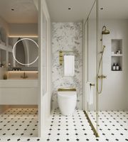 Полотенцесушитель электрический 520*384 c терморегуляторм, цвет: золото шлифованное. арт-AQM3113BG — фото 3, Электрические полотенцесушители