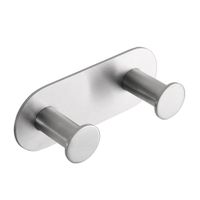 163106375 EASY Крючок двойной сталь шлифованная BEMETA — фото 1, Крючки для полотенец