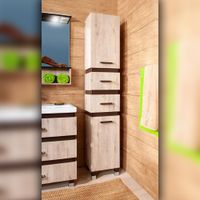 Пенал Бриклаер ТЕХАС 35 см, кантри/венге 4627125412615 — фото 1, Пеналы для ванной комнаты