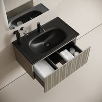 Тумба подвесная SANCOS Code 785х453х400, c одним ящиком оснащенным доводчиками, цвет серая платина , арт. CD80GP — фото 10, Комоды и тумбы для ванной комнаты