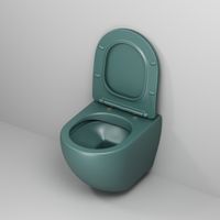Товар: Унитаз Color (485х360х375) ЗЕЛЕНЫЙ матовый подвеснойбезободковый с тонкой крышкой арт-GR-4455OLMS - фото 3 Унитаз Color (485х360х375) ЗЕЛЕНЫЙ матовый подвеснойбезободковый с тонкой крышкой арт-GR-4455OLMS — фото 3, Подвесные унитазы