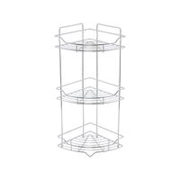 Полка трёхъярусная угловая Milardo Grid проволока стальная, хром арт-GRICC3CM44 — фото 1, Полки для ванной и душа