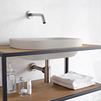 Раковина Scarabeo GLAM полувстраиваемая без перелива без отверстий цвет белый матовый арт-1805 41 — фото 1, Раковины накладные