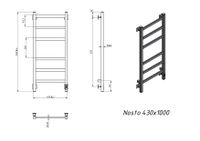 Полотенцесушитель электрический Grota Nosto 430х1000 черный Nosto 430х1000 RAL9005 EL — фото 4, Электрические полотенцесушители