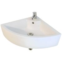 Раковина угловая закругленная GS, 48x48x15 cm, белая керамика 32267 — фото 9, Раковины