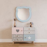 Зеркало КАСПЕР МИШКА, фигурное, голубой матовый 1A283502CR0E0 — фото 5, Зеркала в ванную комнату