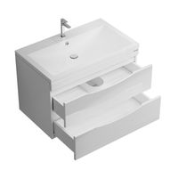 Тумба подвесная "ВИСТА-80 см" с 2-я ящ. белый глянец (ум. Alice-80) арт-108060 — фото 4, Тумбы под раковину