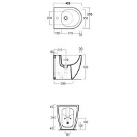 Биде SIMAS VIGNONI XS Напольное приставное с одним отверстием цвет белый VI27 — фото 2, Биде напольные